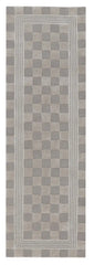 Light Grey Tonal Check 2'6" x 8' Rug