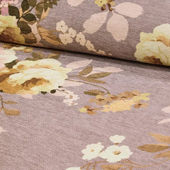 Taupe Wild Rose 2'6" x 8' Washable Runner