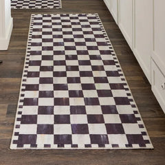 Courtly Checkered 2'6" x 8' Washable Runner