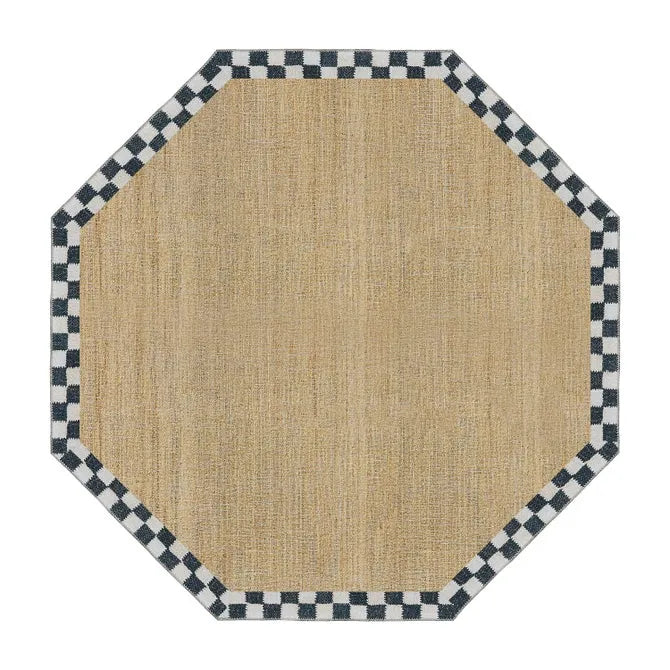 Naturals Check 6' Octagon Washable Rug