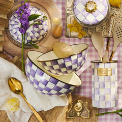 Violet Check Large Everyday Bowl