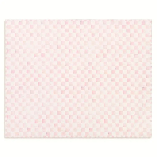 Rosy Checkered 8' x 10' Washable Rug