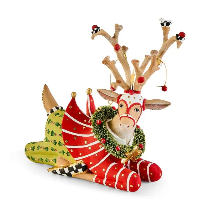Patience Brewster Dash Away Sitting Prancer Reindeer Figure