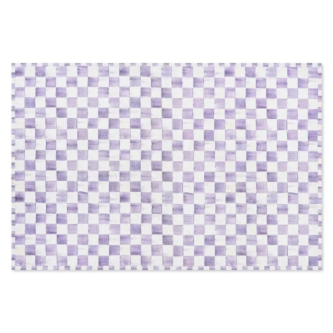 Violet Checkered 5' x 7'6" Washable Rug