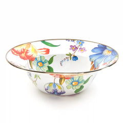 Wild Rose White Serving Bowl