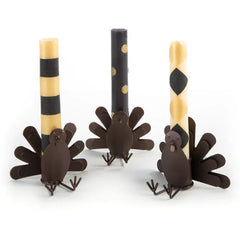 Mini Black & Gold Dinner Candles, Set of 6