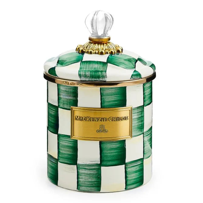 Emerald Check Small Canister