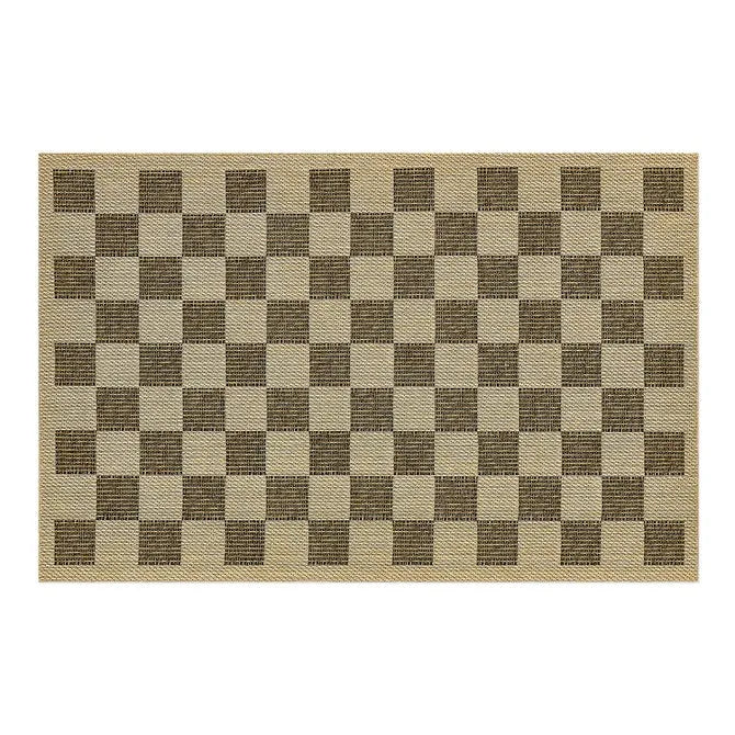 Black Check 3' x 5' Indoor/Outdoor Rug
