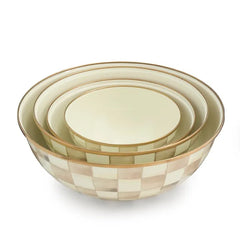 Mocha Check Small Everyday Bowl