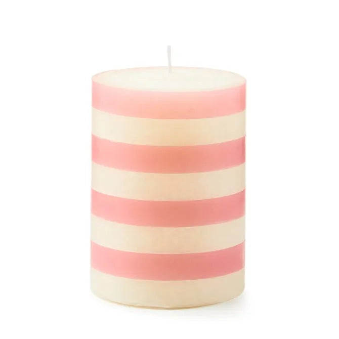 Pink Bands 4" Pillar Candle