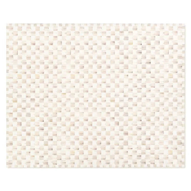 Mocha Checkered 8' x 10' Washable Rug