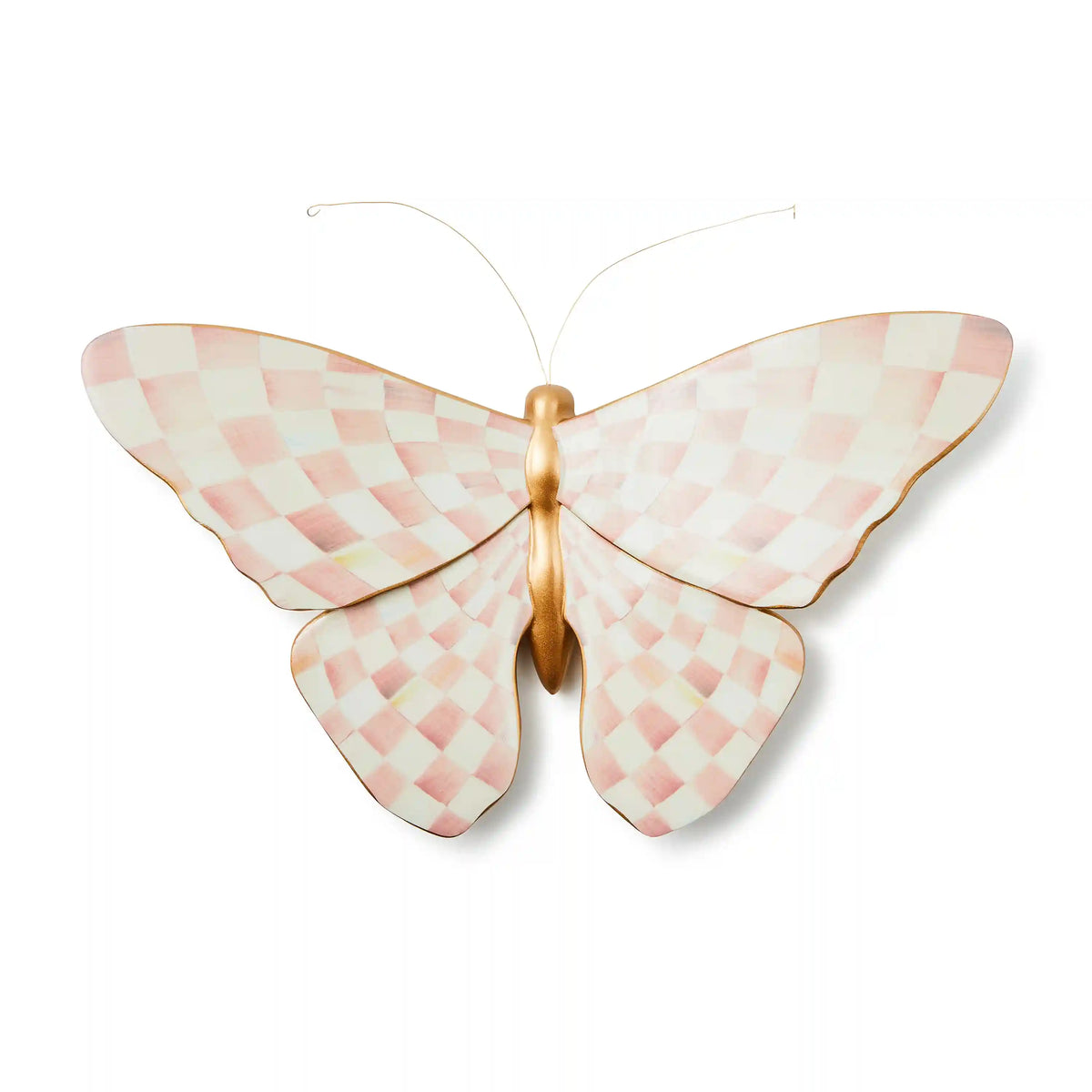 Rosy Check Wall Decor Butterfly Duo