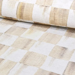 Mocha Checkered 2' x 3' Washable Rug