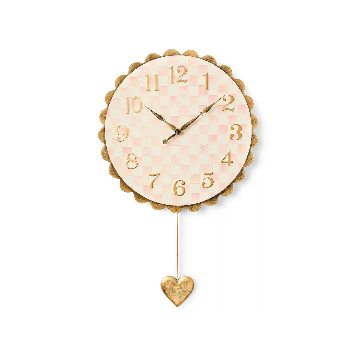 Sterling Check Heart Pendant Wall Clock