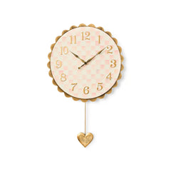Sterling Check Heart Pendant Wall Clock