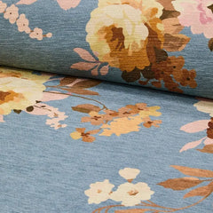 Slate Wild Rose 2'6" x 8' Washable Runner