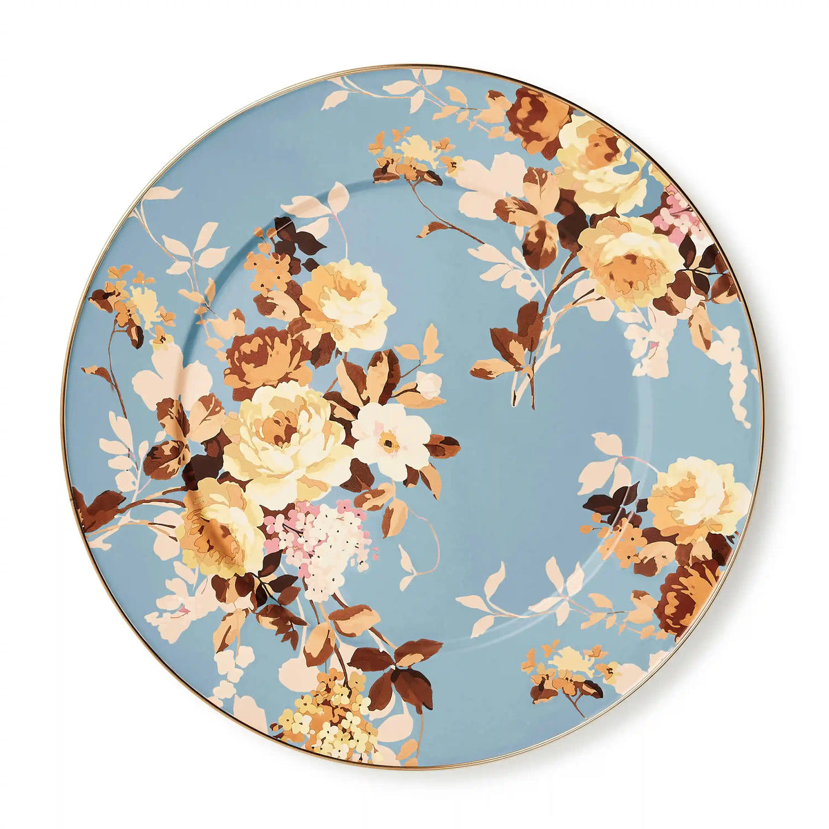 Wild Rose Brown Serving Platter