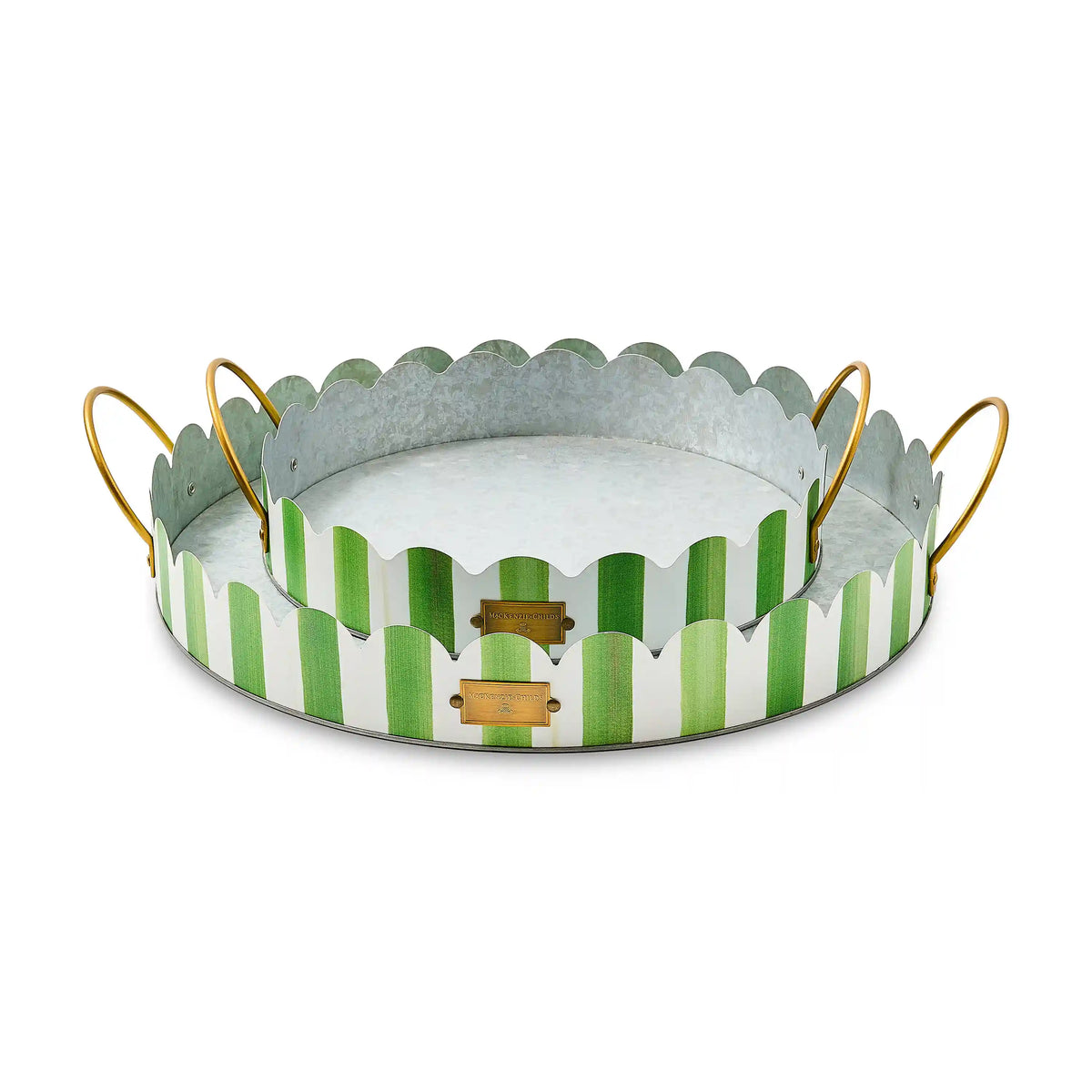 Spectator Galvanized Serving Trays, Set of 2
