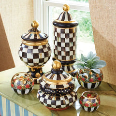 Courtly Check Ceramic Column Canister