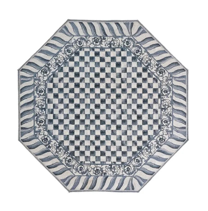 Sterling Check 6' Octagon Washable Rug