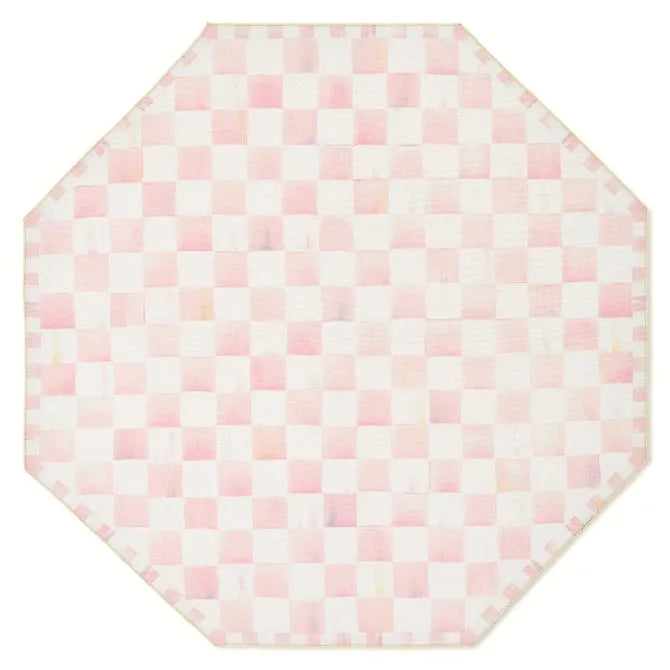 Rosy Checkered 6' Octagon Washable Rug
