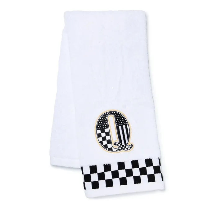Monogram "Q" Check Hand Towel