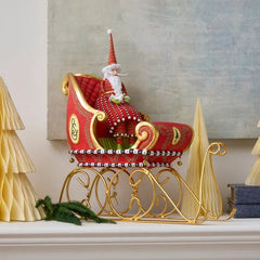 Patience Brewster Dash Away Sitting Santa & Sleigh Figure Set