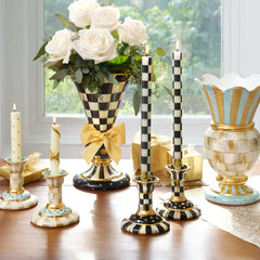 Check Gold & Ivory Dinner Candles, Set of 2