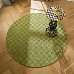 Moss Checkerboard 6' Round Rug