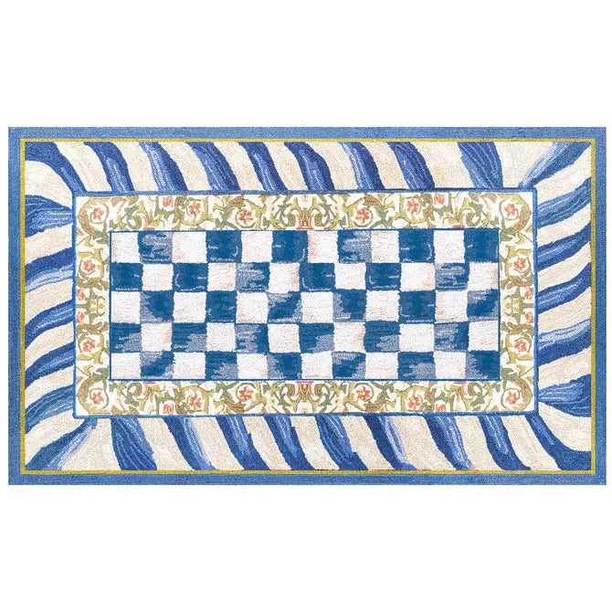 Truly Royal Check 3' x 5' Washable Rug