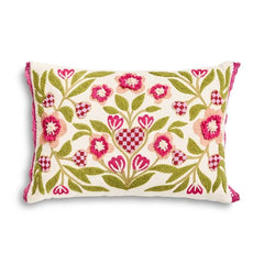Check Hearts Lumbar Throw Pillow