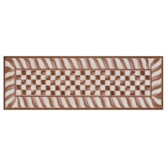 Mocha Check 2'6" x 8' Runner