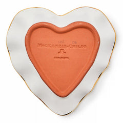 Violet Check Fluted Ceramic Heart Plate