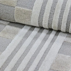 Light Grey Tonal Check 2'3" x 3'9" Rug