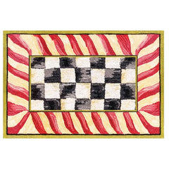 Courtly Check Red & Gold 2' x 3' Washable Rug
