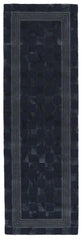 Indigo Blue Tonal Check 2'6" x 8' Rug