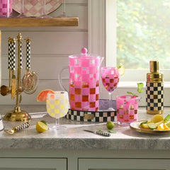 Pink Check Acrylic Pitcher