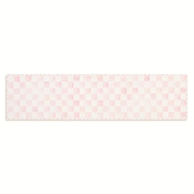 Rosy Checkered 2'6" x 10' Washable Runner