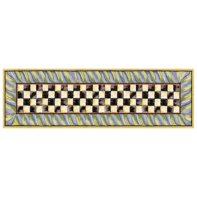 Courtly Check Purple & Green 2'6" x 8' Washable Runner