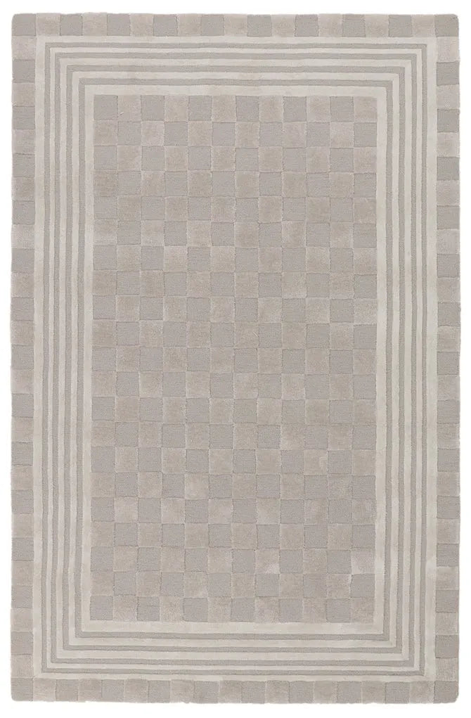Light Grey Tonal Check 5' x 8' Rug
