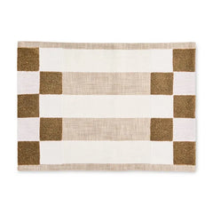 Flax Checks and Stripes Placemats, Set of 4