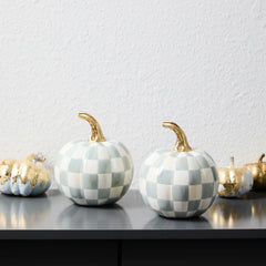 Classic Bubblegum Check Mini Pumpkin Set of 2